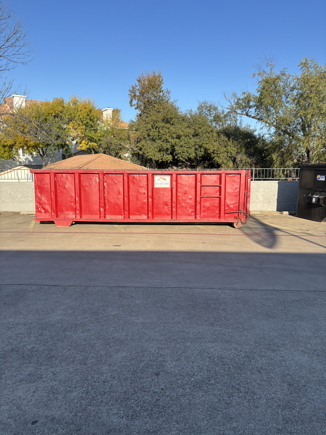 dumpster in place